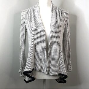 Mauve Anthropologie Black and White Textured Knit Cardigan